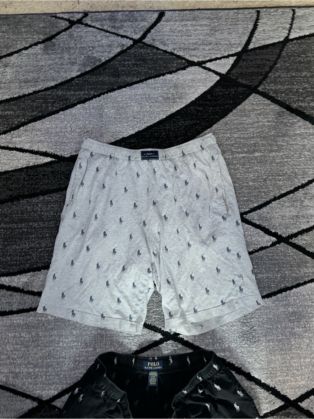 Polo by Ralph Lauren Light Gray Logo-Print Men's Lounge Shorts